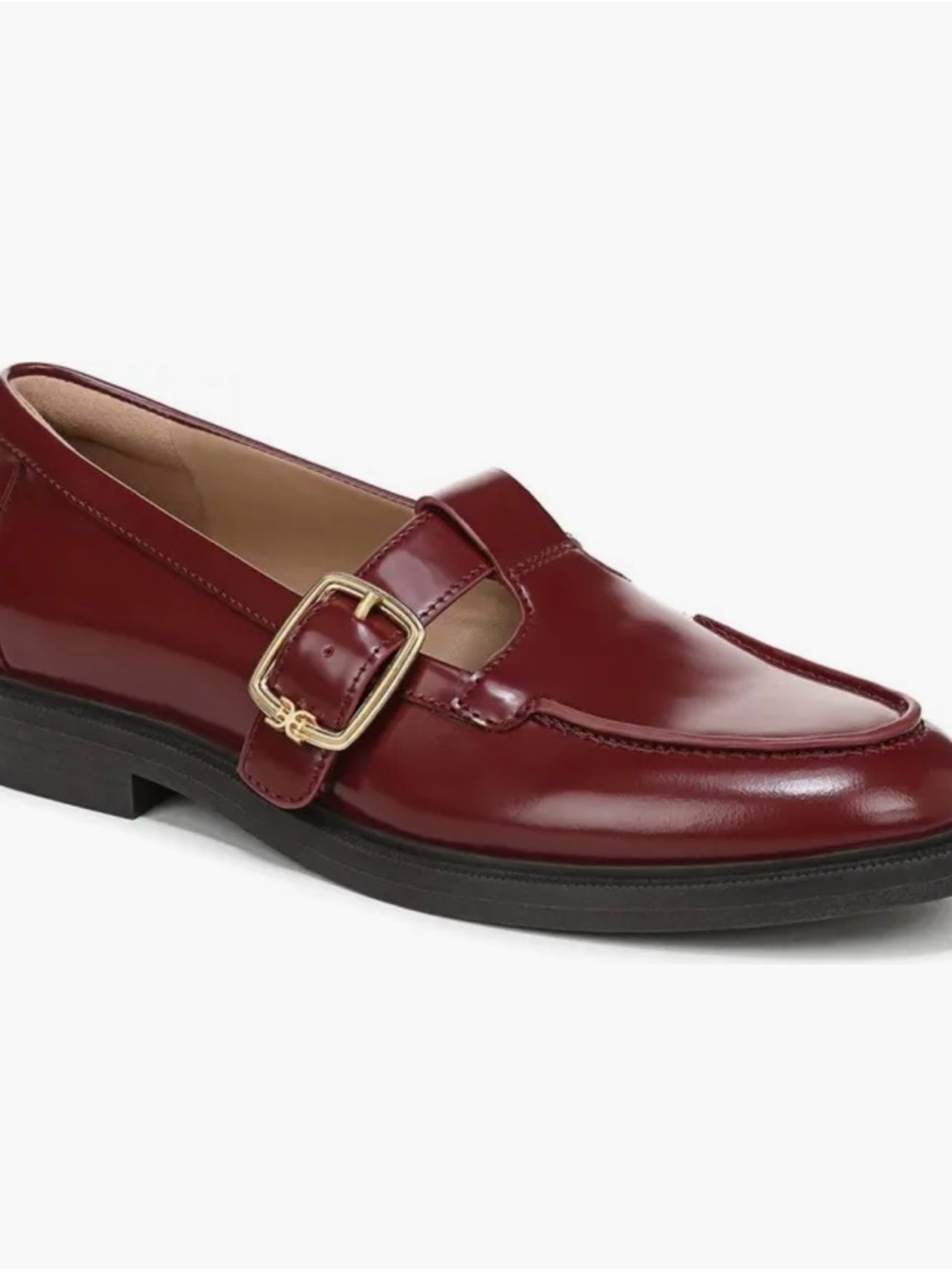 Sam Edelman Burgundy Leather Buckle Moccasins